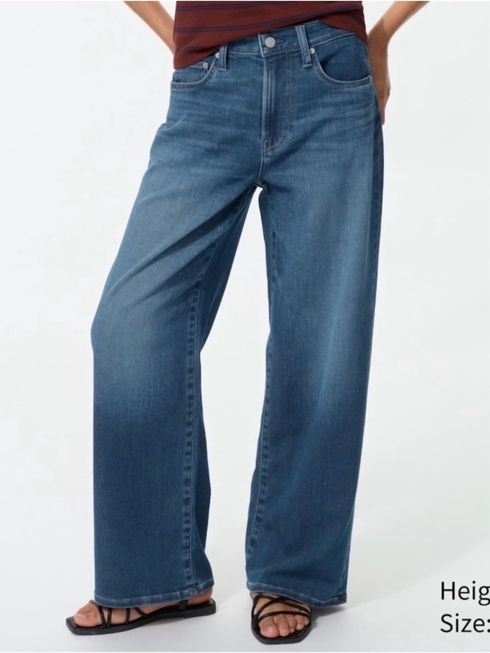 Uniqlo EZY wide straight Jeans - XS